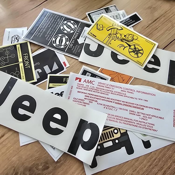 Cj5 – Cj7 – Cj8 Restoration Sticker / Decal Kit (1974 -1986) - Etsy