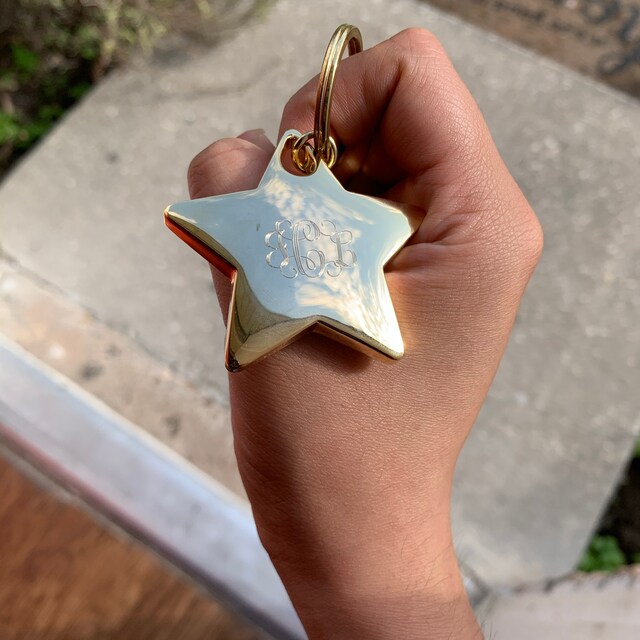 Gold star keychain clearance