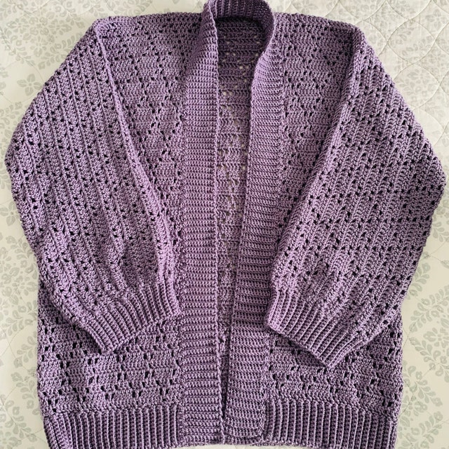 A customer's finished Diamond Cardigan Crochet Pattern
