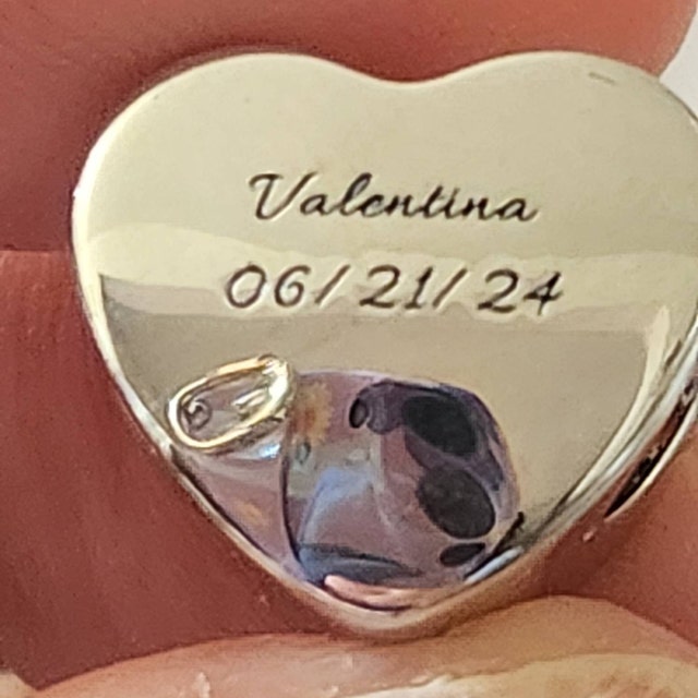 Personalized Engraved Heart Photo Charm - Pandora Charm