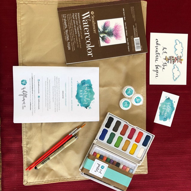  DIY Watercolor Kit - Learn to Paint: Includes Instructions &  Supplies • Award-Winning Watercolor Class in a Box for Beginners • Gift Set  for Kids, Adults, Teens : Arts, Crafts & Sewing