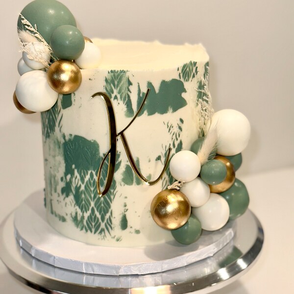 Monogram Plaque | Letter Cake Charm | Custom Cake Charms | Acrylic ...