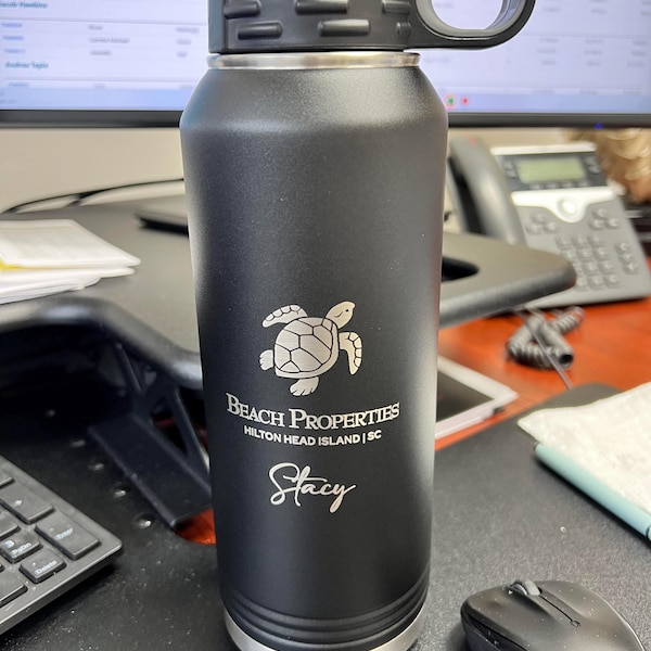 Personalized Laser Engraved Water Bottle With Custom Logo Name Text ...