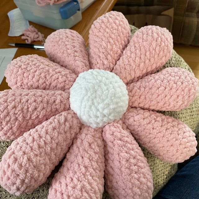 Retro Crochet Flower Pillow Pattern Etsy