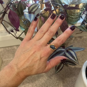 Customer photo from Kristen, Tanzanite Stacking Ring, Rose Gold Raw Tanzanite Ring, Rough