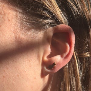 Customer photo, Olive Branch Stud Earrings