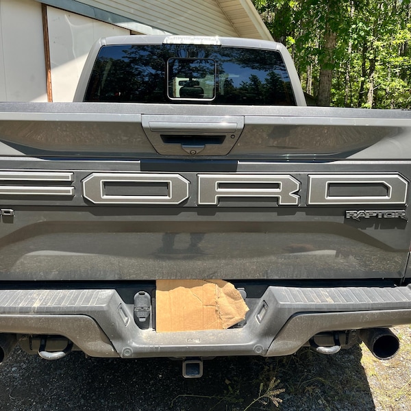 2017-2020 Ford Raptor F-150 Rear Emblem Overlay Decal - Colored Chrome ...