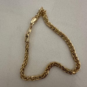 14K Gold Palm Franco Chain Bracelet, Wheat Foxtail Curb