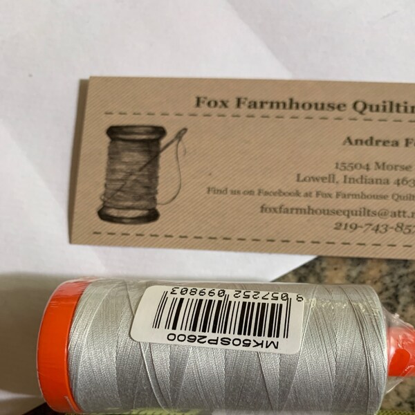 Aurifil Fil De Coton Solide A1050-2024, Poids 50, 1400 M, Blanc