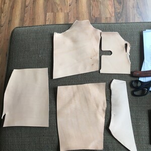 1lb Leather Scraps, Vegetable Tanned Leather, Luxury Tooling Leather, Leather Remnants, full grain, various sizes photo