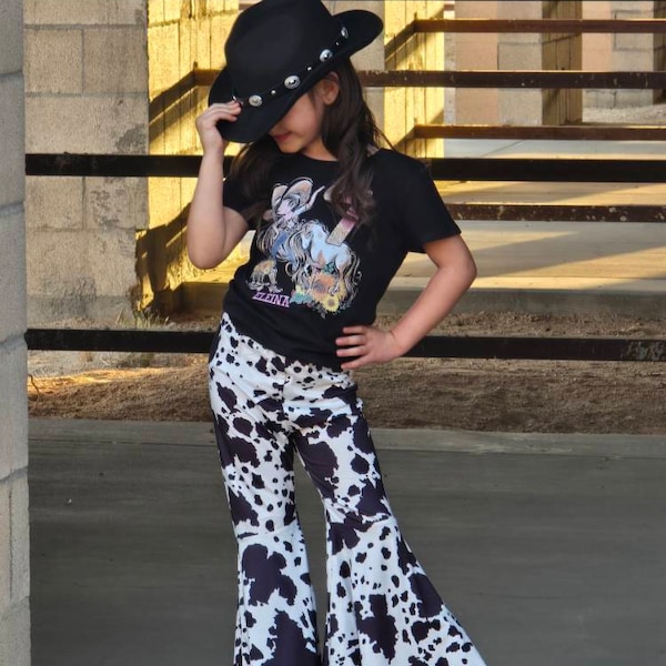 Girls Cow Print Corduroy Pants by Grace & Emma main image 1