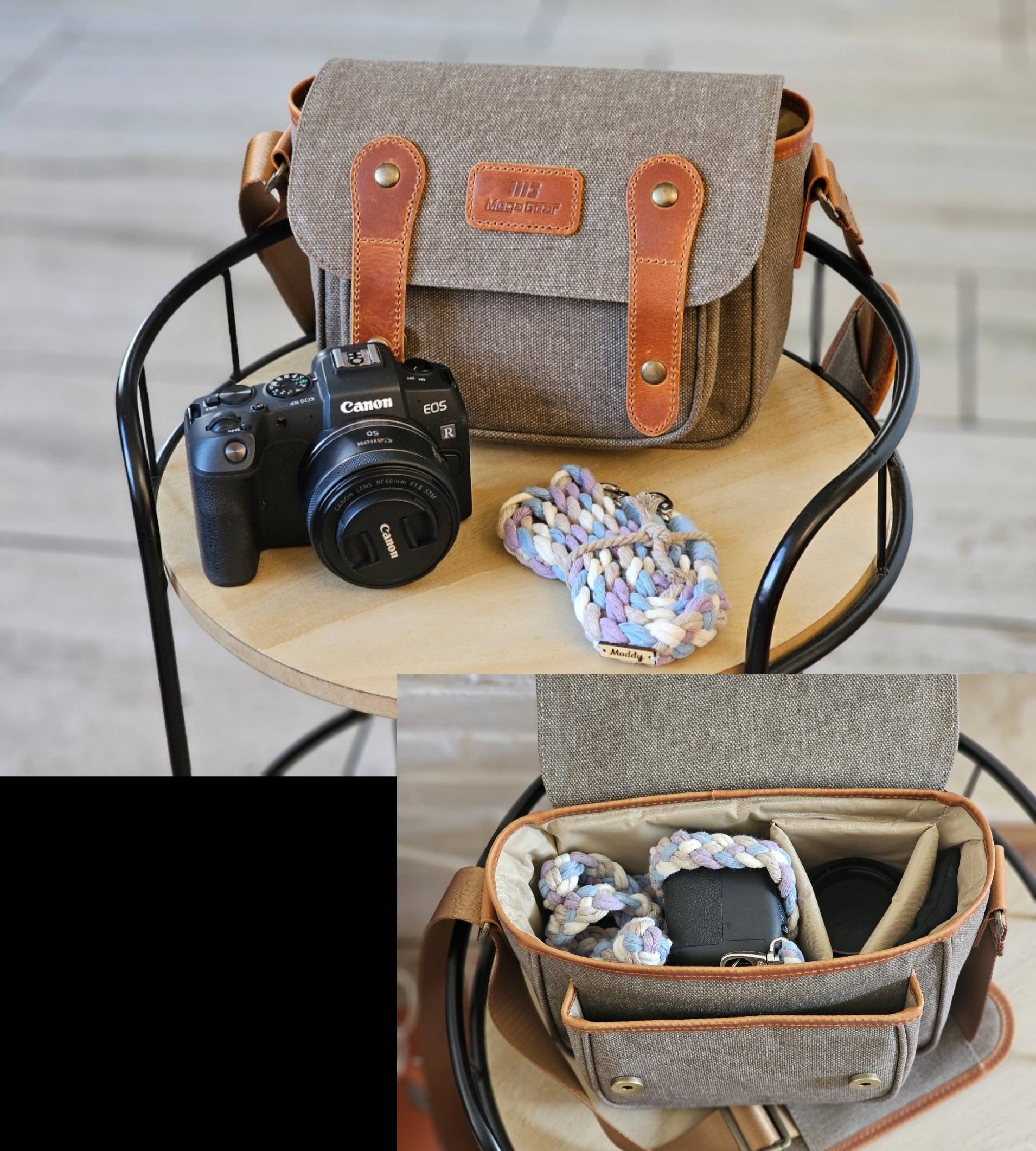 MegaGear Sequoia Canvas Camera Bag Shoulder Bag Case - Compatible with Canon Camera, Nikon, Sony SLR/DSLR Mirrorless Cameras and Lenses