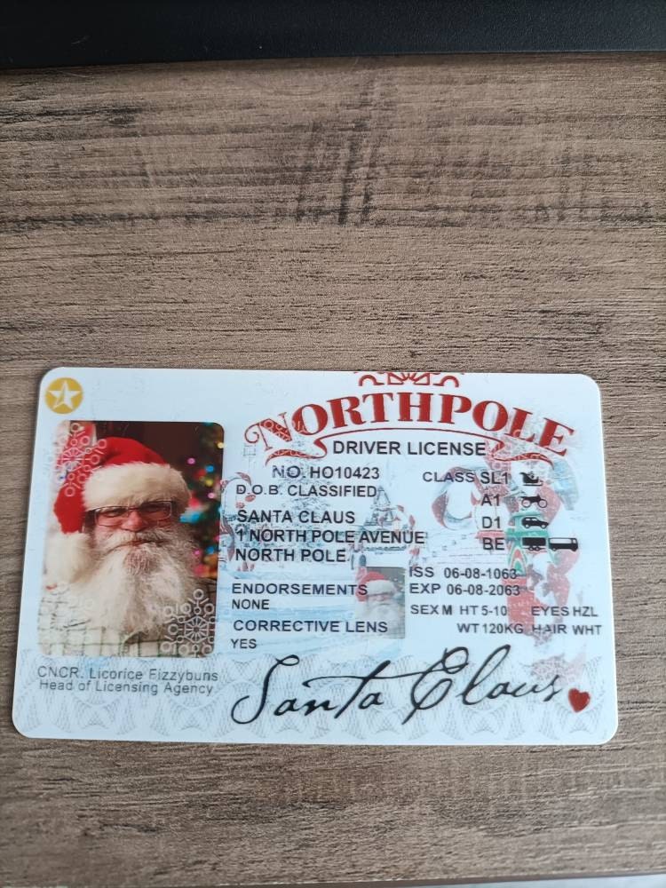 Santa&#39;s Sleigh / Lost Driving License/ Santa License / Santa Driving License / Santa sack / Christmas decorations