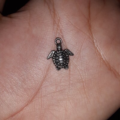 10 Pieces Antique Silver Tone Turtle Charms – FF90 – For Jewelry Making, Crafts