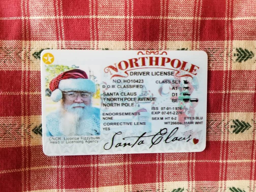 Santa&#39;s Sleigh / Lost Driving License/ Santa License / Santa Driving License / Santa sack / Christmas decorations