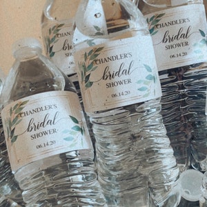 Bridal Shower Water Bottle Labels Water Bottle Label Template Editable ...