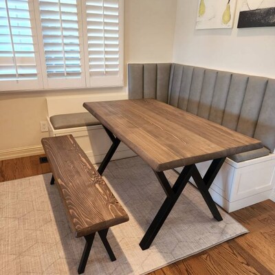 Solid Wood Table and Bench High Quality / Rustic Dining Table / Wood ...