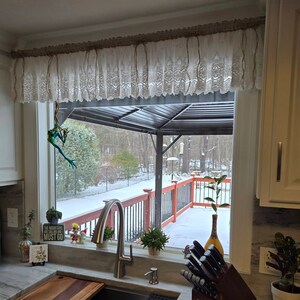 シャビーシックな黄麻布カーテンバランス、フレンチカントリー風