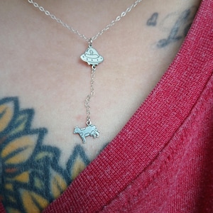 Customer photo, UFO Abduction Necklace