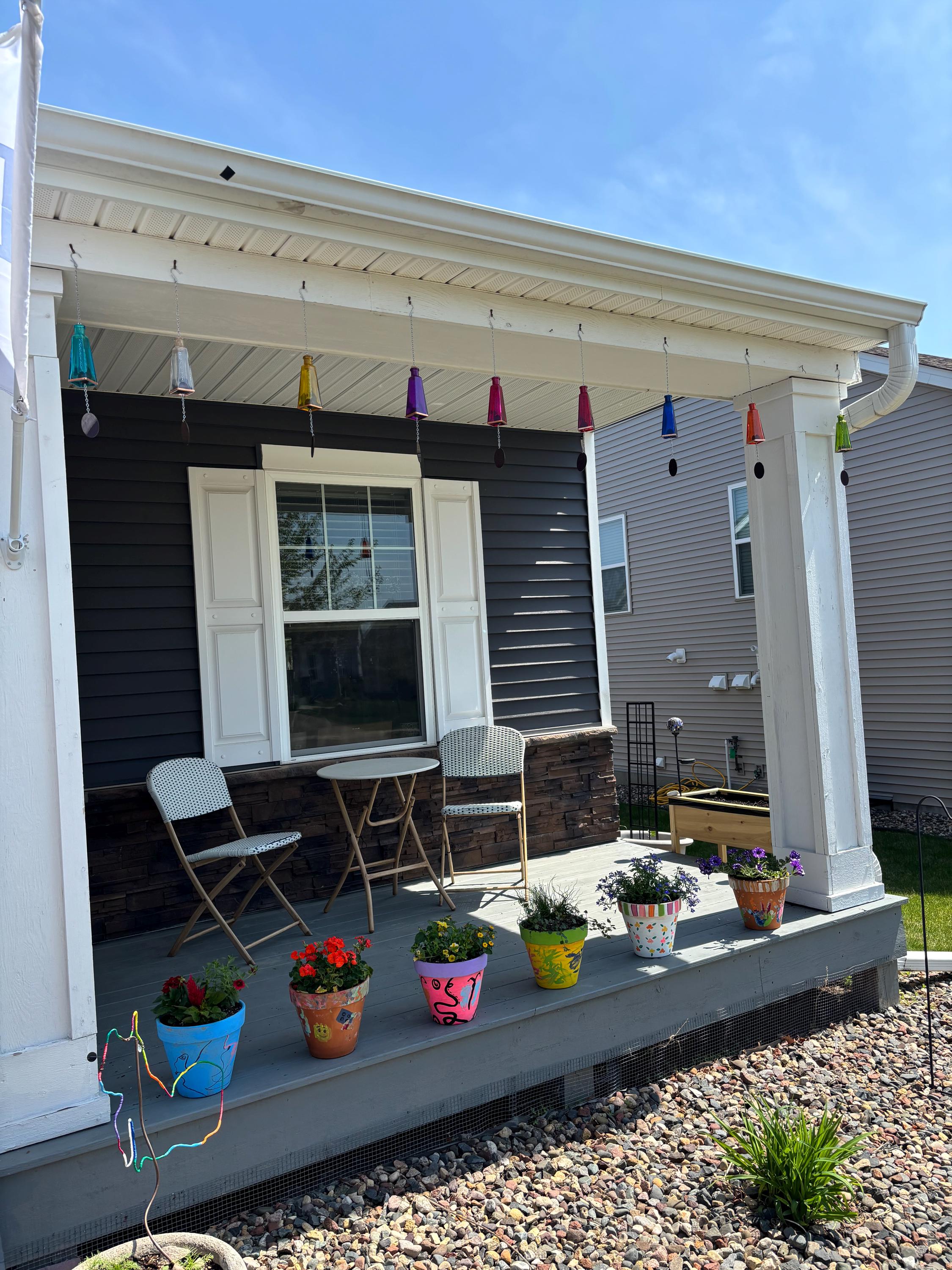 Glass Wind Chimes Made From Pyramid Shaped Bottles Hand Cut and Made Assorted Colors Outdoor Garden Patio Decor Unique