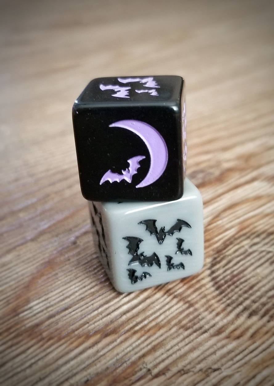 Bat Dice / Set of 2 / D6 - Bats Halloween, Spooky