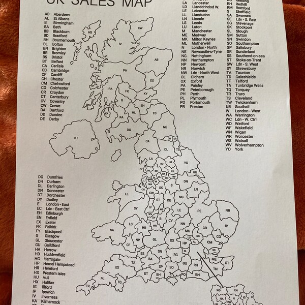 UK Sales Map, Business Postcode Sales Map, Colour in Map, Etsy Sales ...