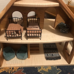 Folding Wooden Dollhouse and Doll Furniture Natural Walnut -  Portugal