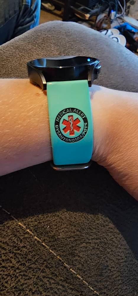 Dysautonomia POTS Medical ID Tag for Apple Watch Band Custom Engraved Emergency ID Safety Bracelet for Sport Smartwatch or Wristband