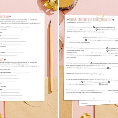 Lustiger Lückentext zur Hochzeit Witziges Hochzeitsspiel für das