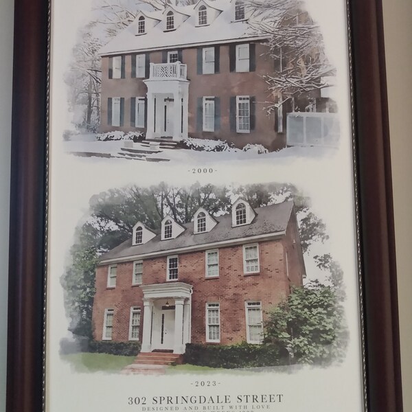Multiple House Watercolor Portrait – Custom Family Home Canvas Print - Etsy