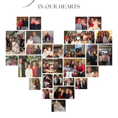 SET Funeral Heart Collage Templates, Minimalist Funeral Photo Collage ...