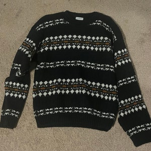 Vintage Mystery 90s Style Sweater, Mystery Grandpa Sweater, Oversized ...