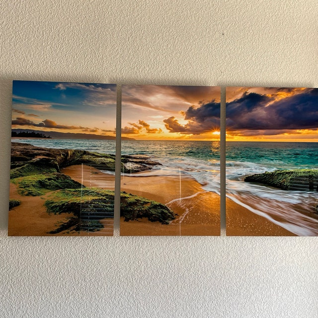 【受注生産品】 - Prints Metal Hawaii Split Panel 3 - Sunset Golden Beach その他