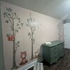 InnovativeStencils Woodland Watercolor Wall Decals – Bear, Fox, Rabbit, Owl & Tree Stickers, 90 Inch Tall, Nursery Decor