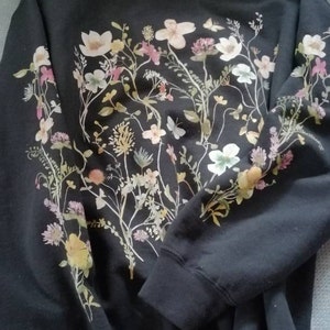 Pressed Flowers Tshirt, Boho Wildflowers Cottagecore Shirt, Oversized ...