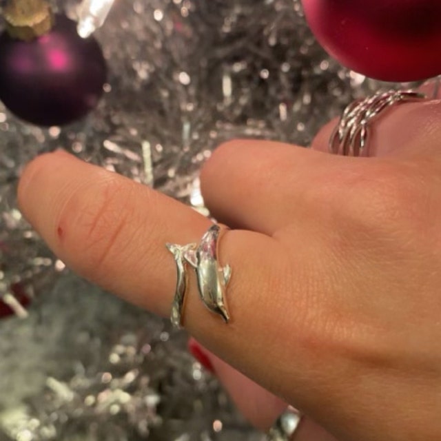 Bague Puzzle Argent Sterling 925 Dauphins Vie Marine - Neuf Avec étiquettes