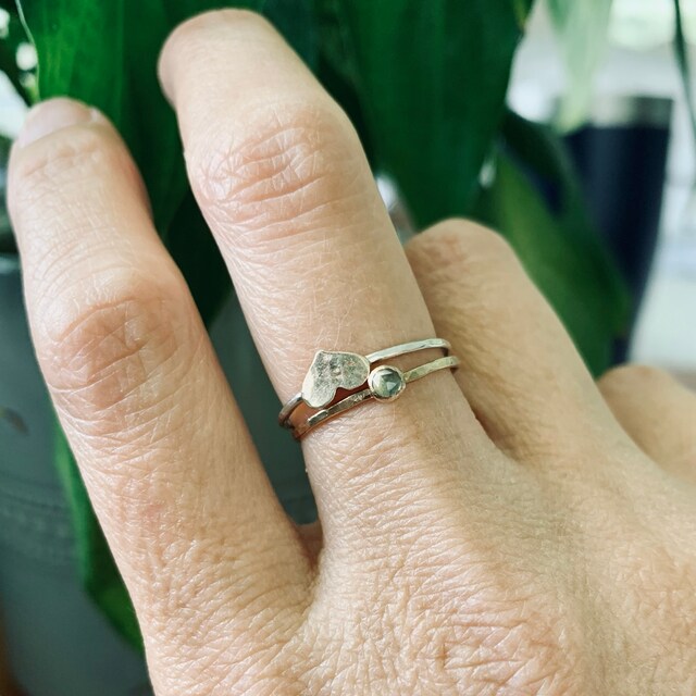 Tiny Birthstone Stacking Ring, Petite Gemstone Ring, Mothers