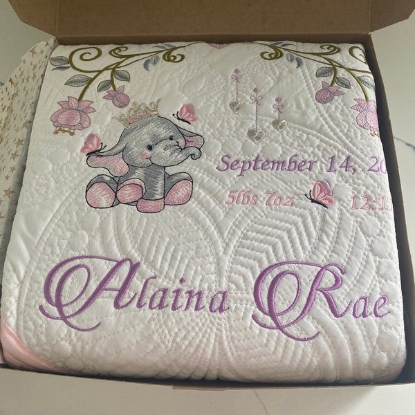 Hooked Time Personalized Quilted Blanket main image 1