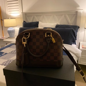 Louis Vuitton Brown Ebene Leather 16mm Shoulder Strap with Box and DB For  Sale at 1stDibs