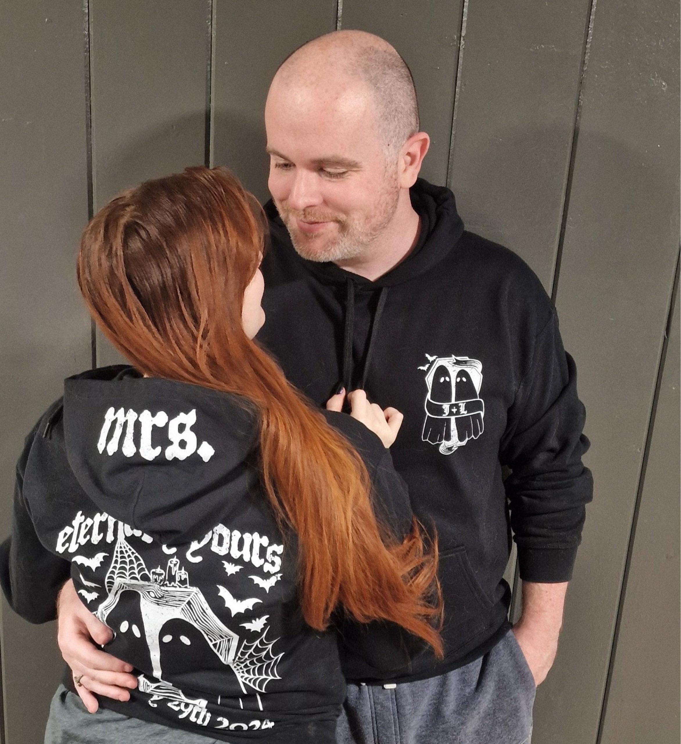 Til We Are Ghosts Custom Couples Unisex Hoodie XS-5XL Til Death Do Us Part Spooky Couple Anniversary Gift Matching Tshirts Halloween Wedding