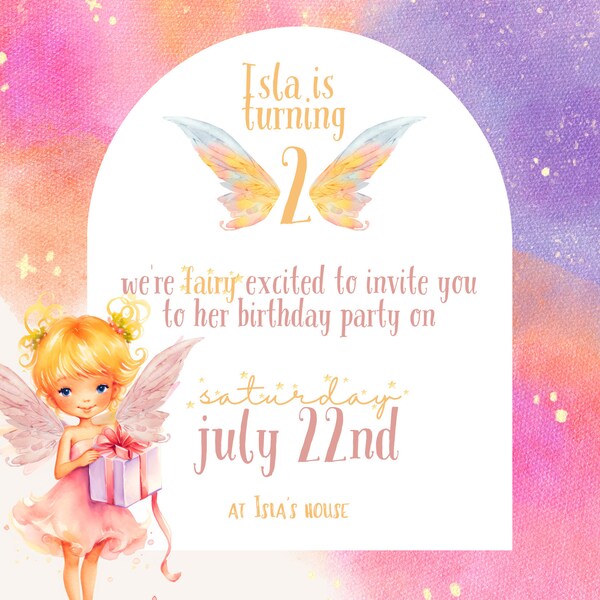 Watercolor Birthday Fairy Clipart Pack - 23 PNG - Fairy Clipart, Cute ...