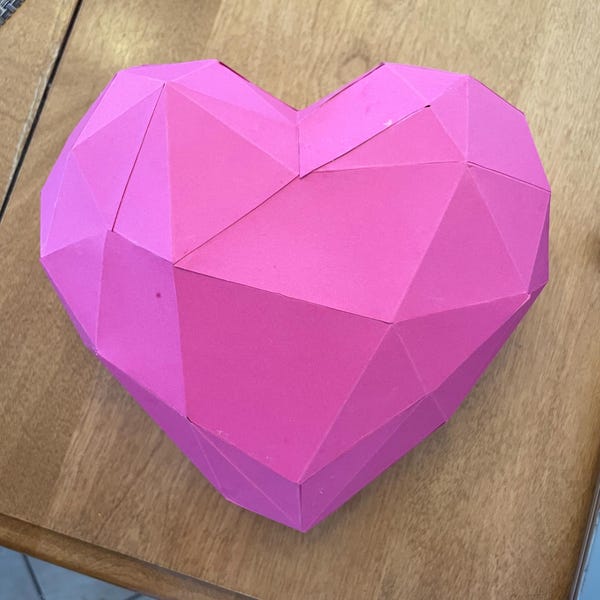 3D Heart Papercraft Sculpture: Low Poly DIY Template (PDF) - Etsy
