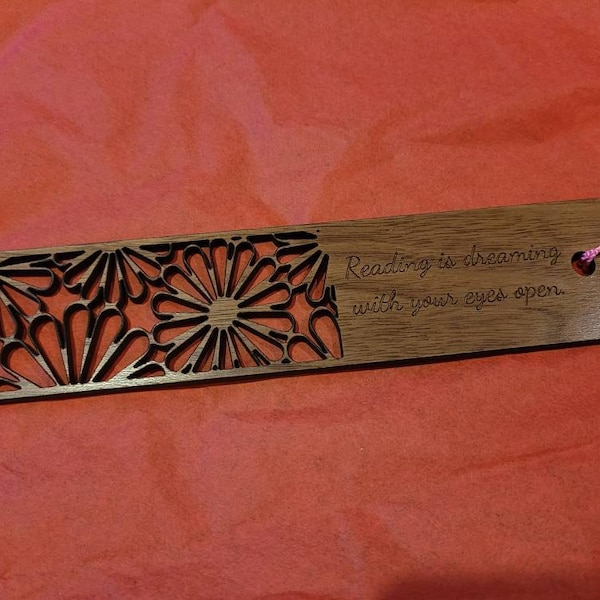 Personalised Engraved Wooden Bookmark, Gift for a Book Lover ...