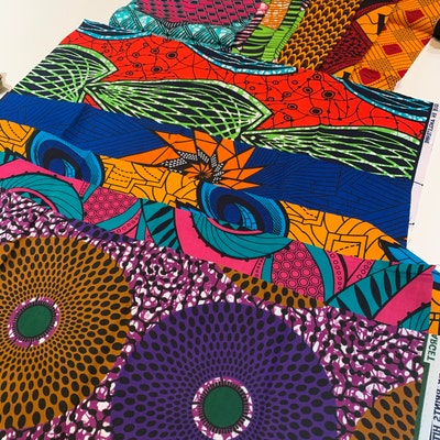 African Fabrics Craft Set, African Wax Print Fabric Bundle, Random Fat ...