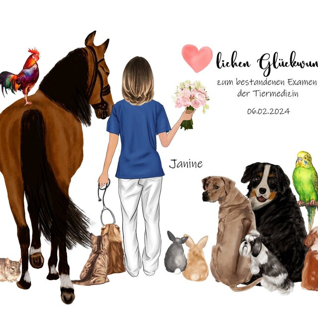 BLUPARK Make-up-Tasche Für Tierärzte – Mit Spruch „I Can Fix Their Animals“, 23,5x17 Cm, Polyester