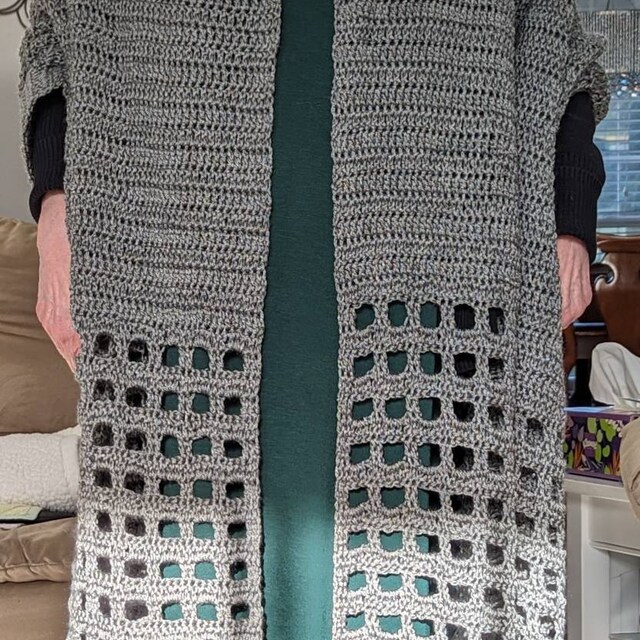 簡単なブランケットラップショールのかぎ針編みパターン、簡単なケープ