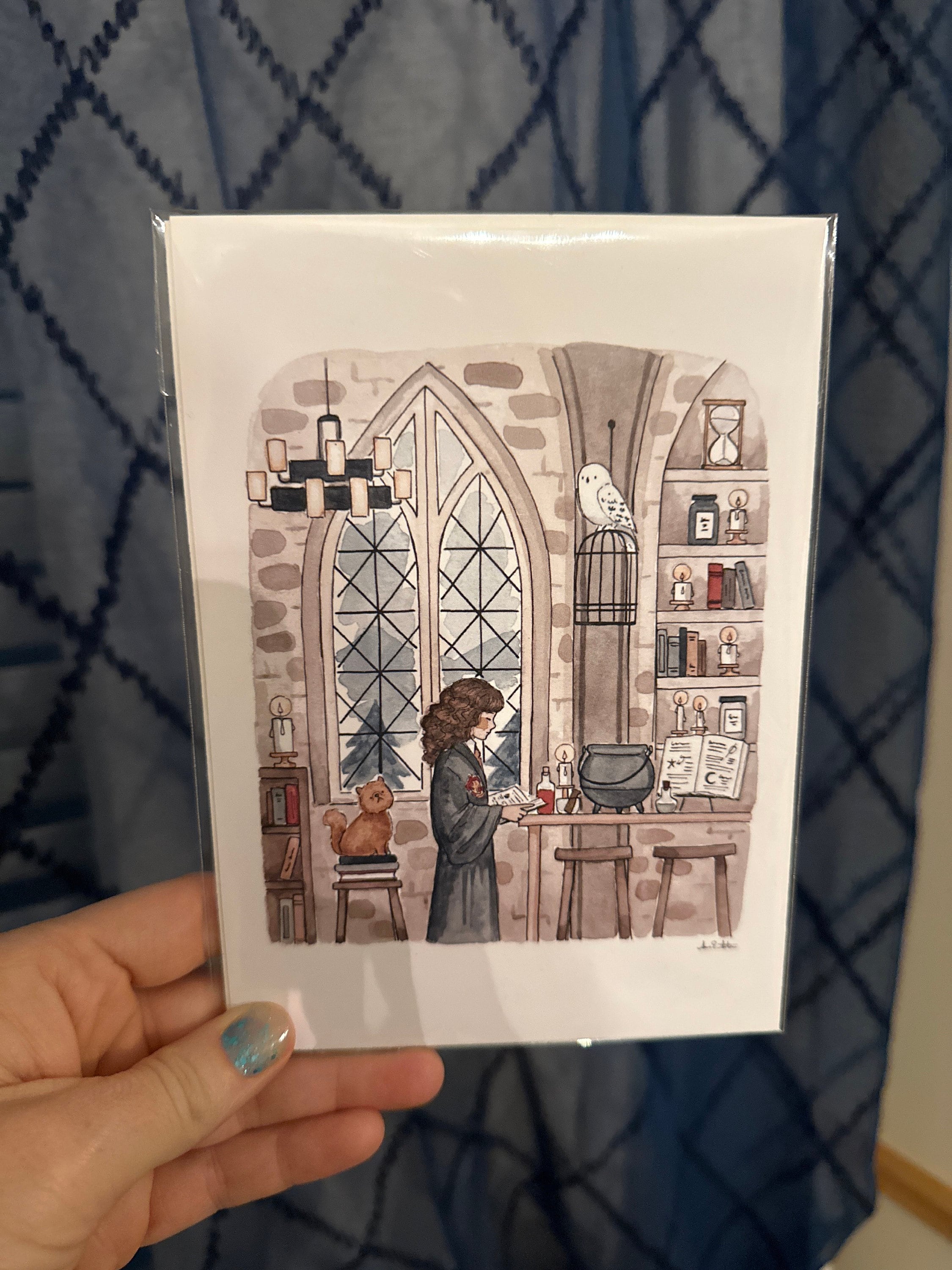Wizard Print | Watercolor Illustration | Wall Art | 8x10&quot; 5x7&quot; Archival Art Print | Book Lover Gift
