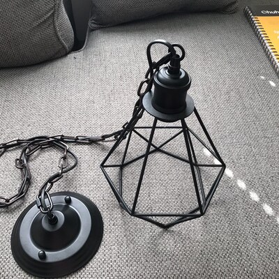 Vintage Industrial Cast Iron Ceiling Chandelier – Steampunk Pendant Light, Black