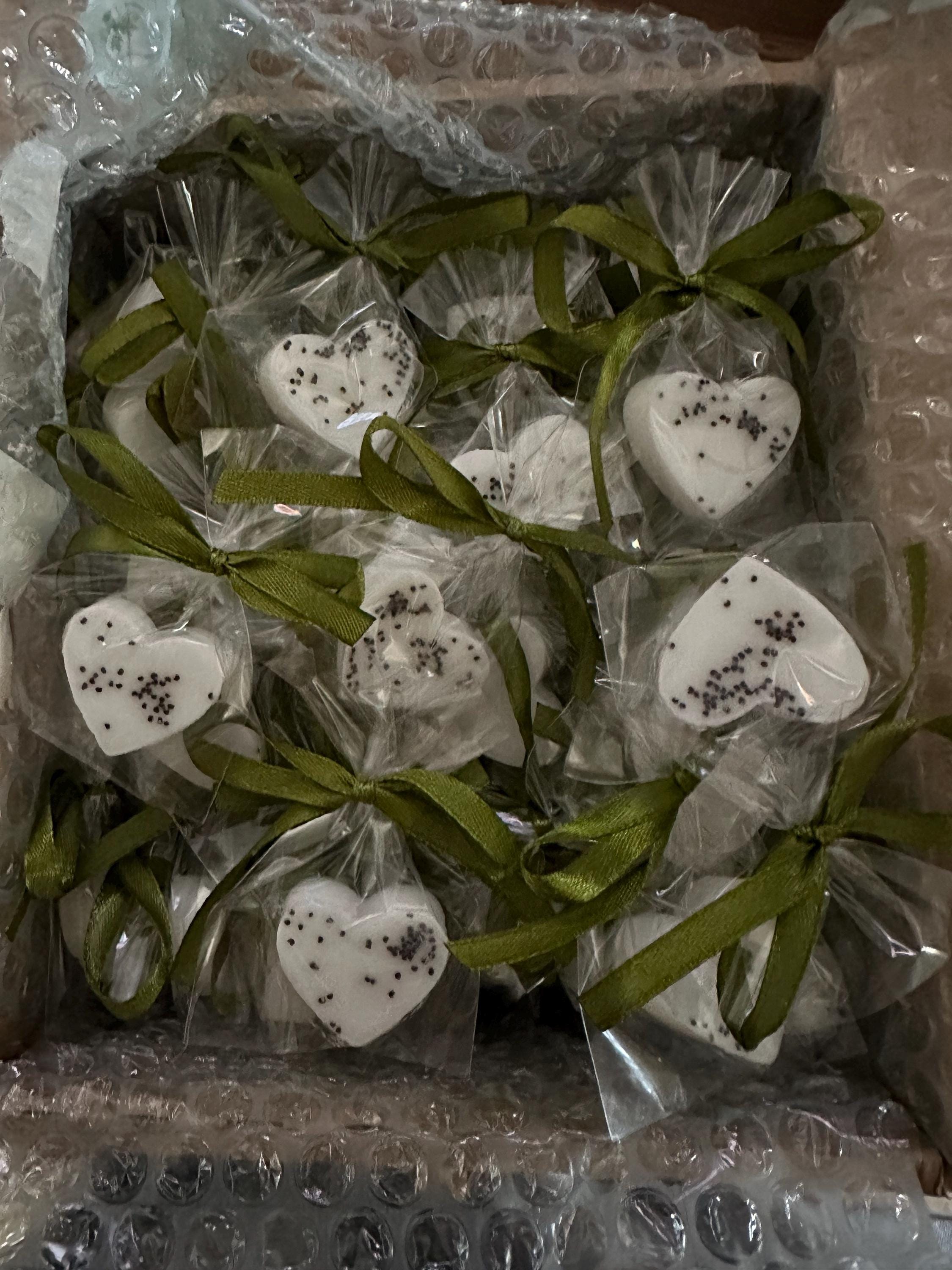 50pcs mini lavender fragrance soap, White heart soap wedding/bridal shower favors, Thank you guest gifts, From my shower to yours soap gifts