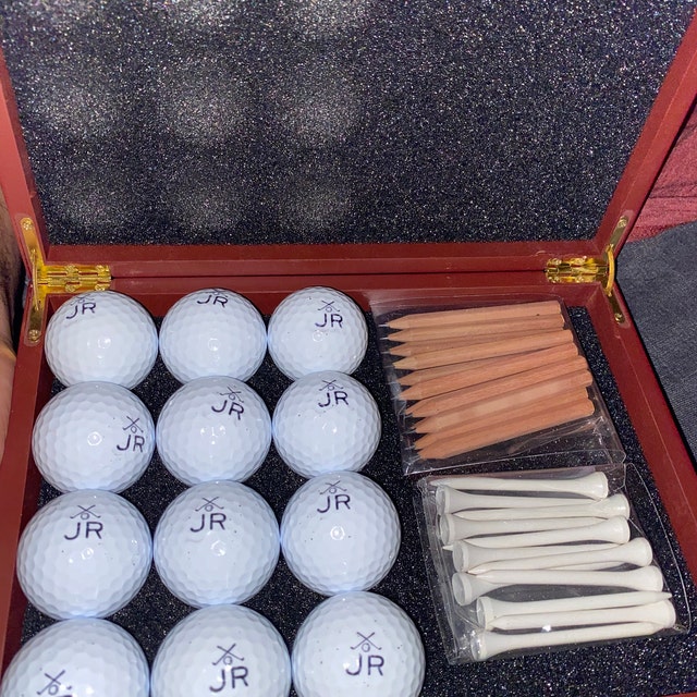 infusion Personalized Golf Ball Gift Set - Monogrammed Golf Balls - 12  Custom Golf Balls Plus 2 NexTees